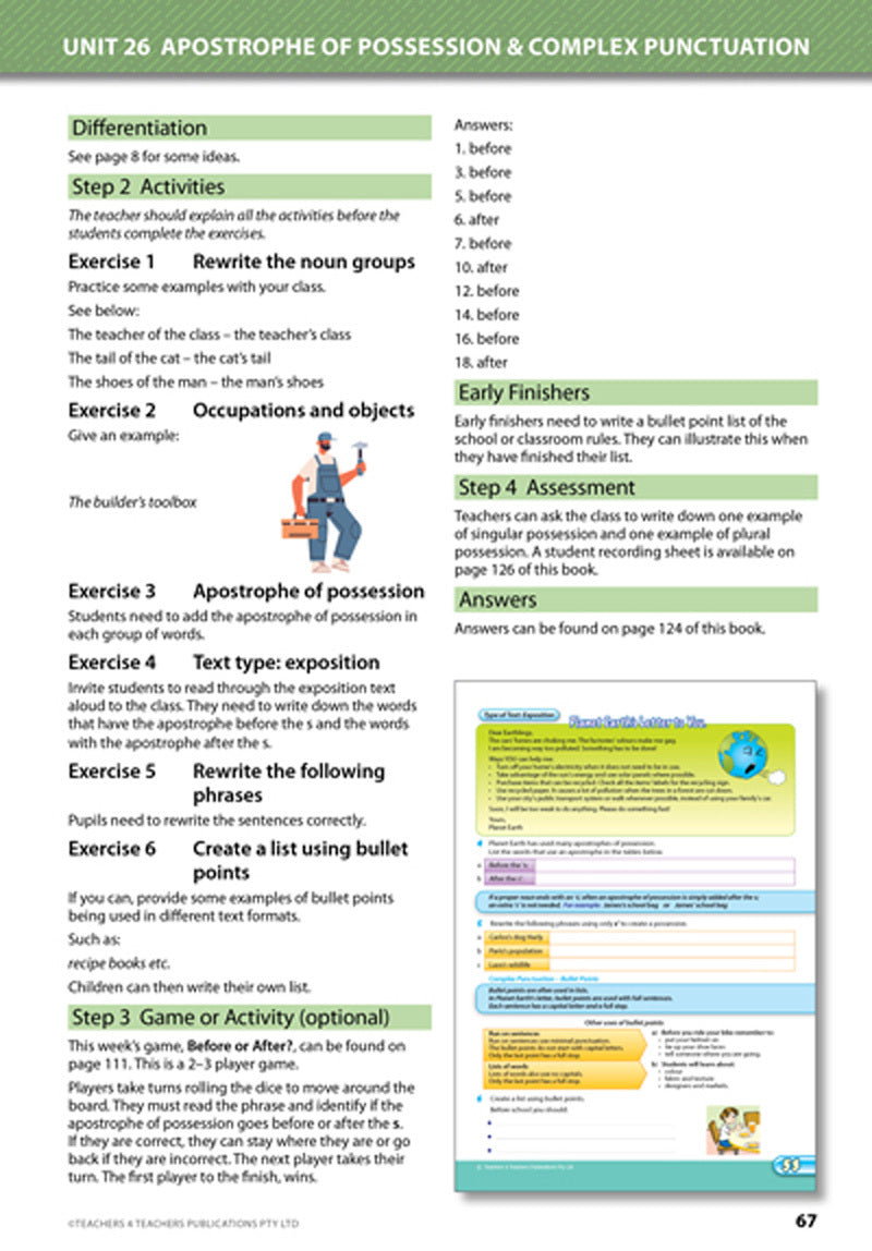 Grammar Conventions - Teacher's Book with Games: Year 5