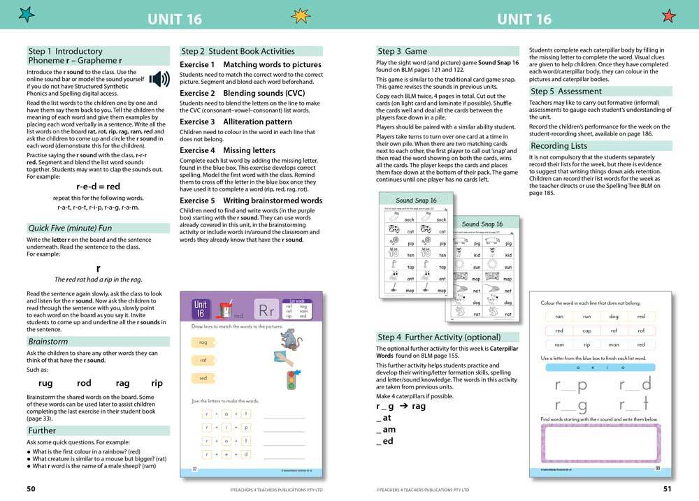 Structured Synthetic Phonics & Spelling - Teachers Book: Foundation (Kindergarten/Prep)