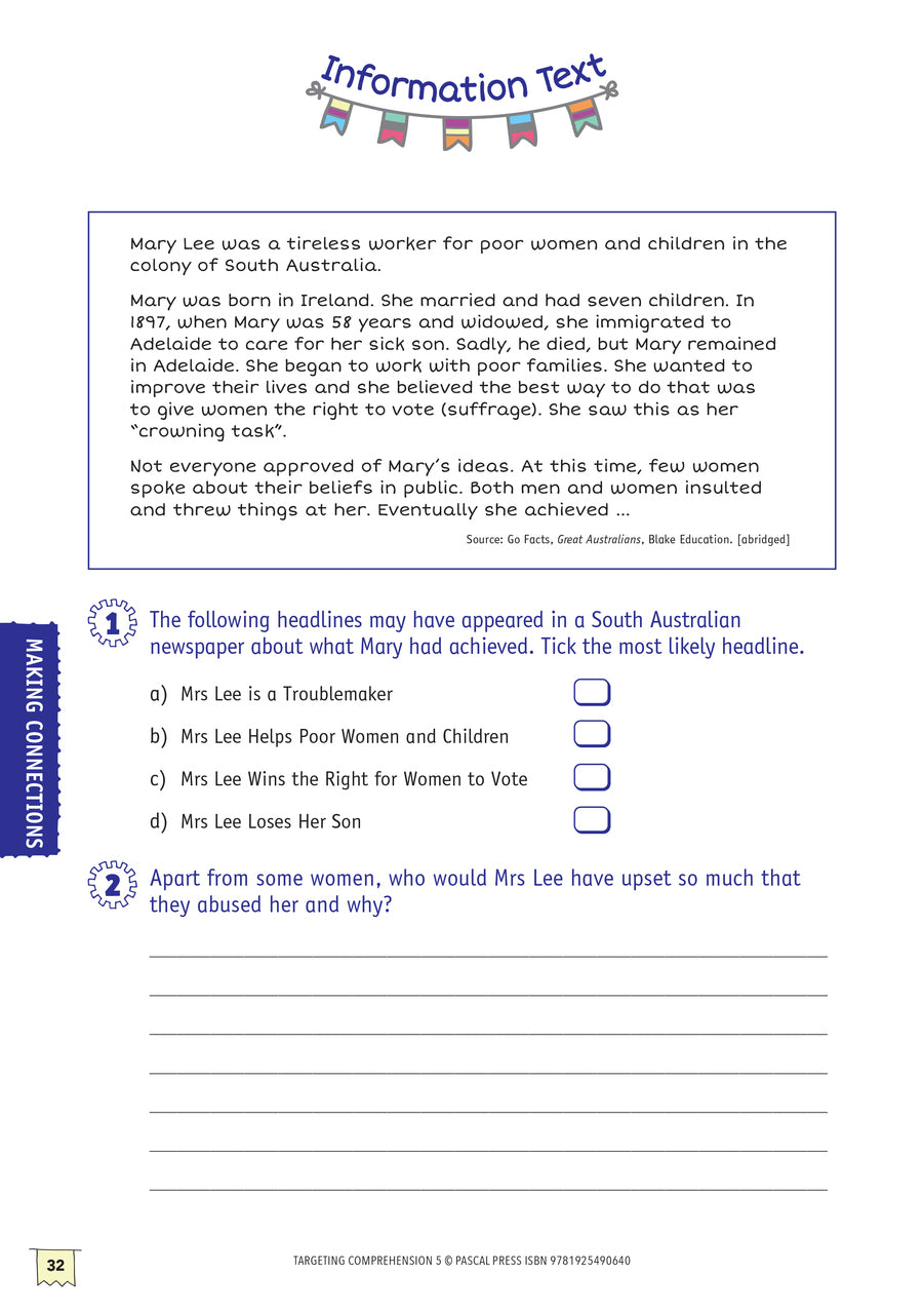 Targeting Comprehension Activity Book - Year 5