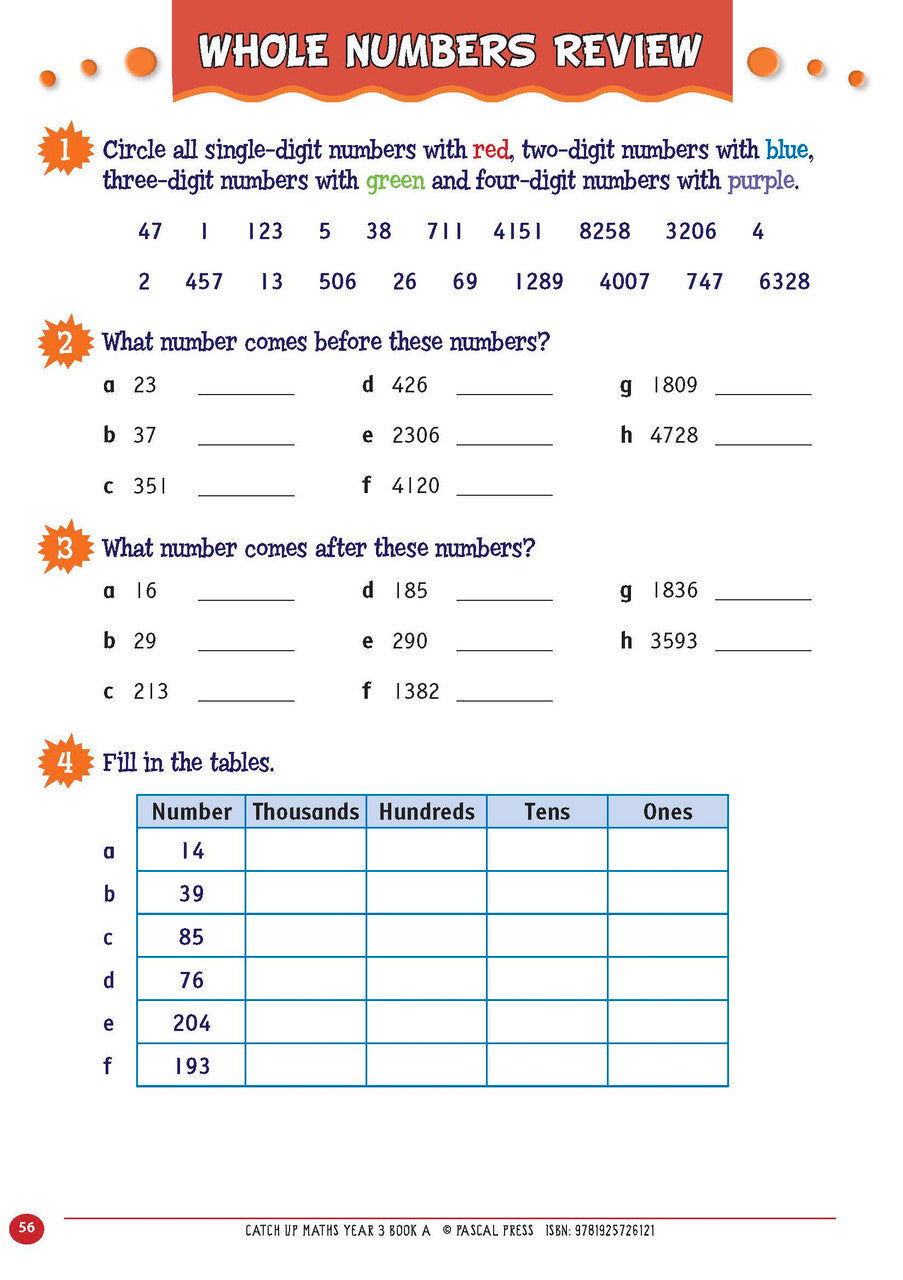 Catch-Up Maths: Number & Algebra, Statistics & Probability - Year 3 Book A