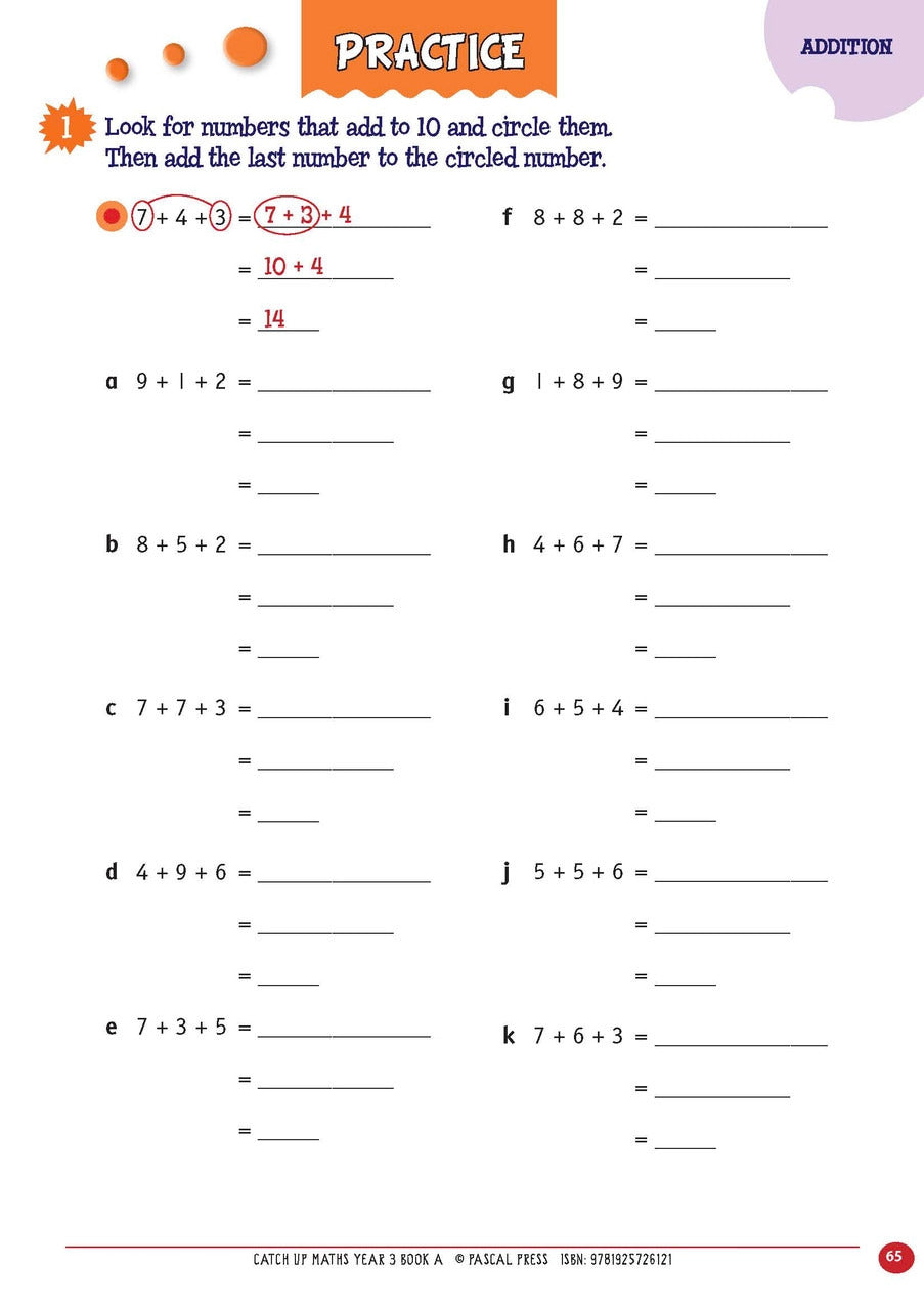 Catch-Up Maths: Number & Algebra, Statistics & Probability - Year 3 Book A