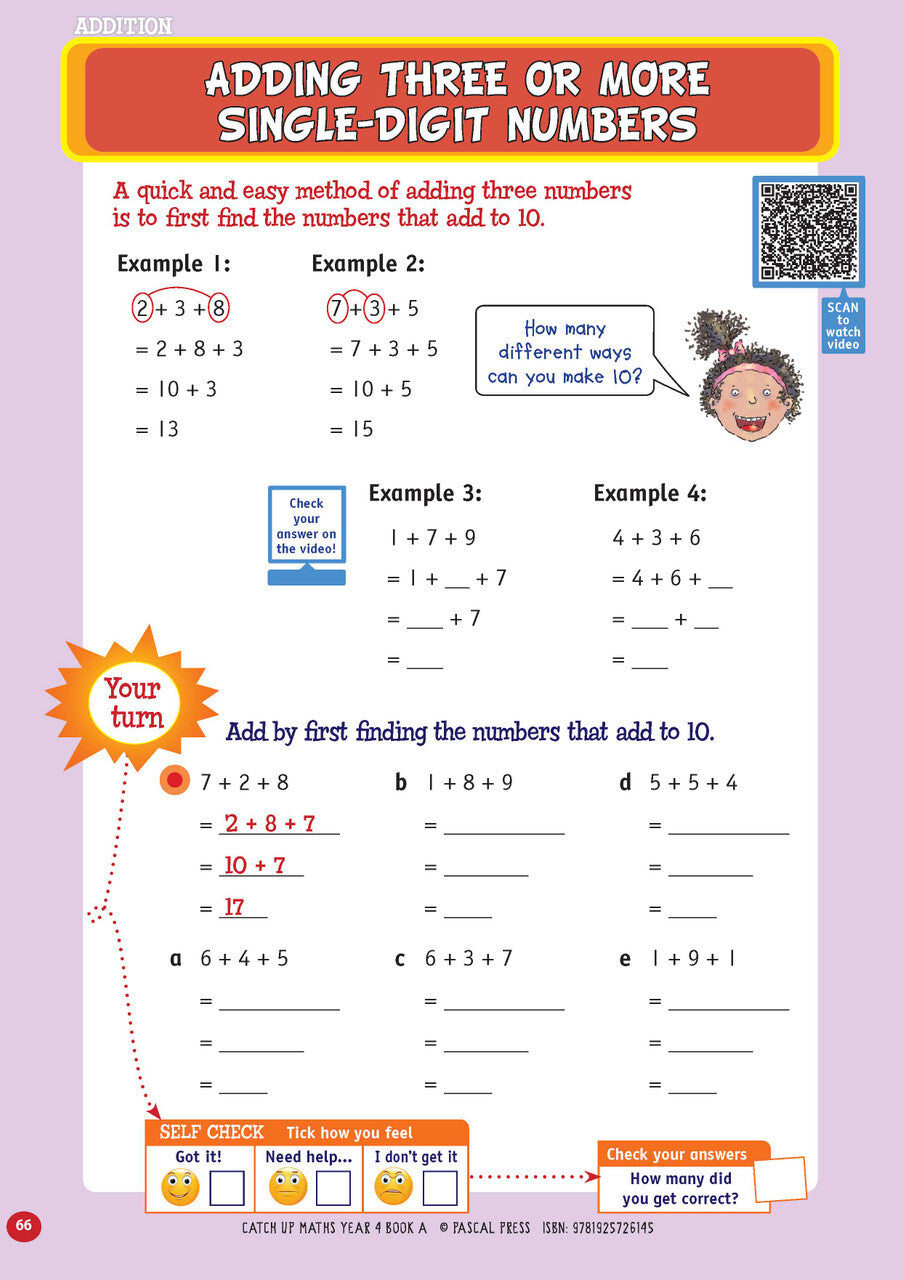 Catch-Up Maths: Number & Algebra, Statistics & Probability - Year 4 Book A