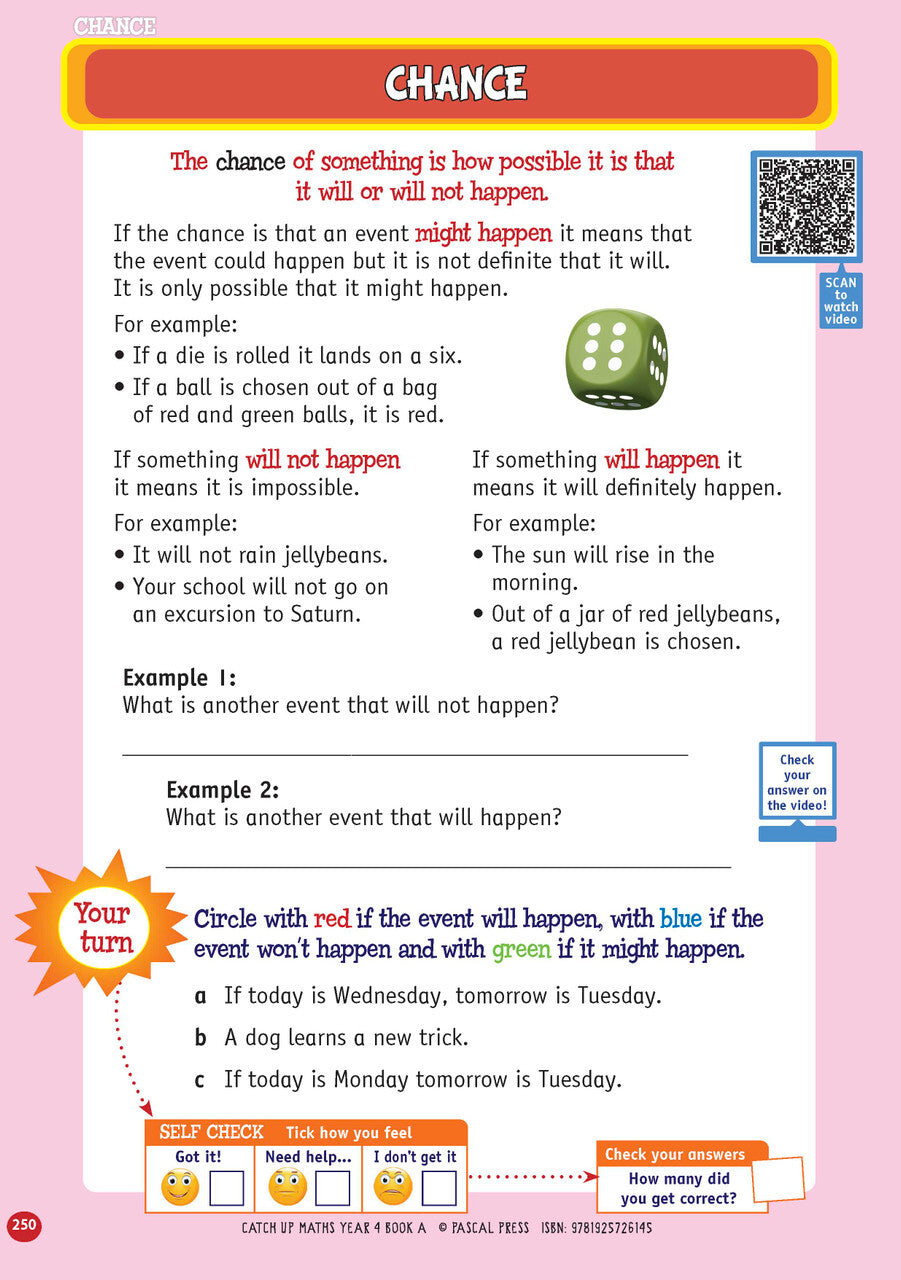 Catch-Up Maths: Number & Algebra, Statistics & Probability - Year 4 Book A