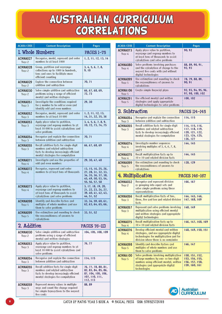 Catch-Up Maths: Number & Algebra, Statistics & Probability - Year 5 Book A