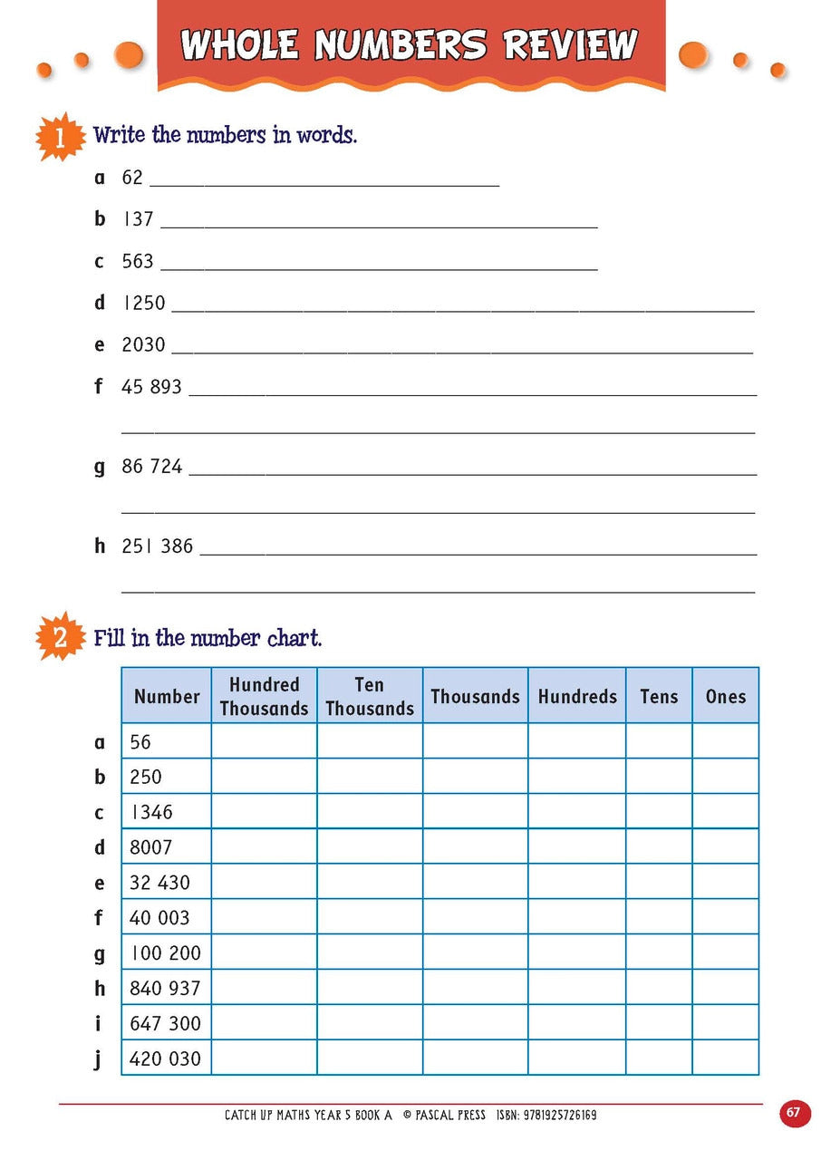Catch-Up Maths: Number & Algebra, Statistics & Probability - Year 5 Book A