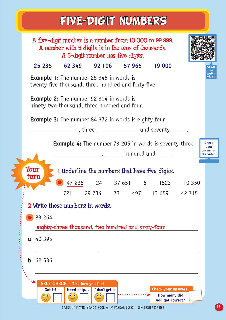 Catch-Up Maths: Number & Algebra, Statistics & Probability - Year 5 Book A