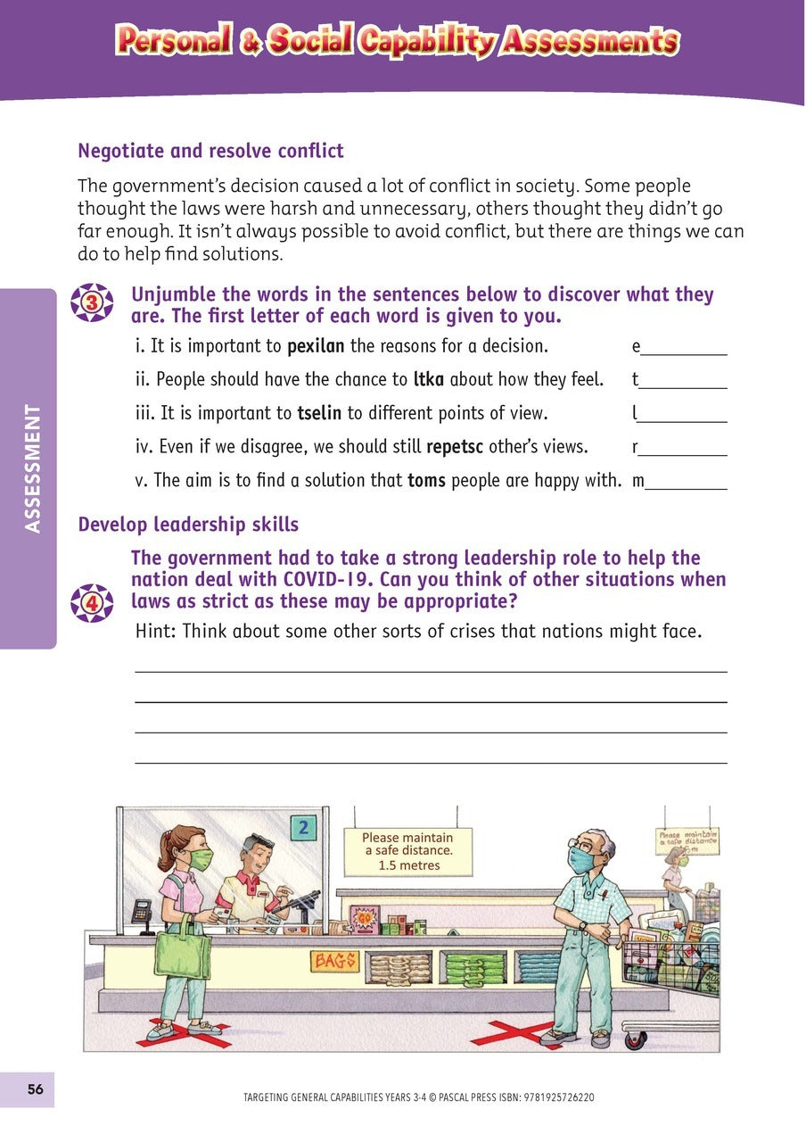 Targeting General Capabilities - Personal and Social Capability / Intercultural Understanding: Years 3 - 4
