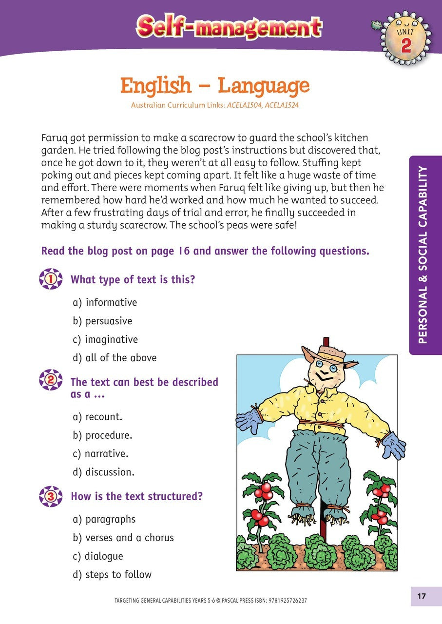 Targeting General Capabilities - Personal and Social Capability / Intercultural Understanding: Years 5 - 6