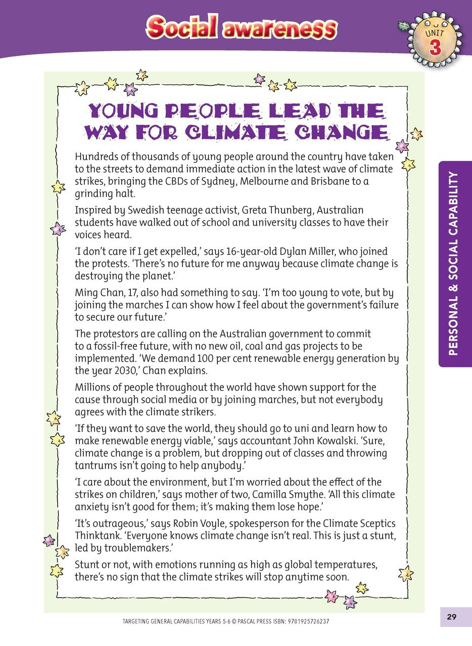 Targeting General Capabilities - Personal and Social Capability / Intercultural Understanding: Years 5 - 6