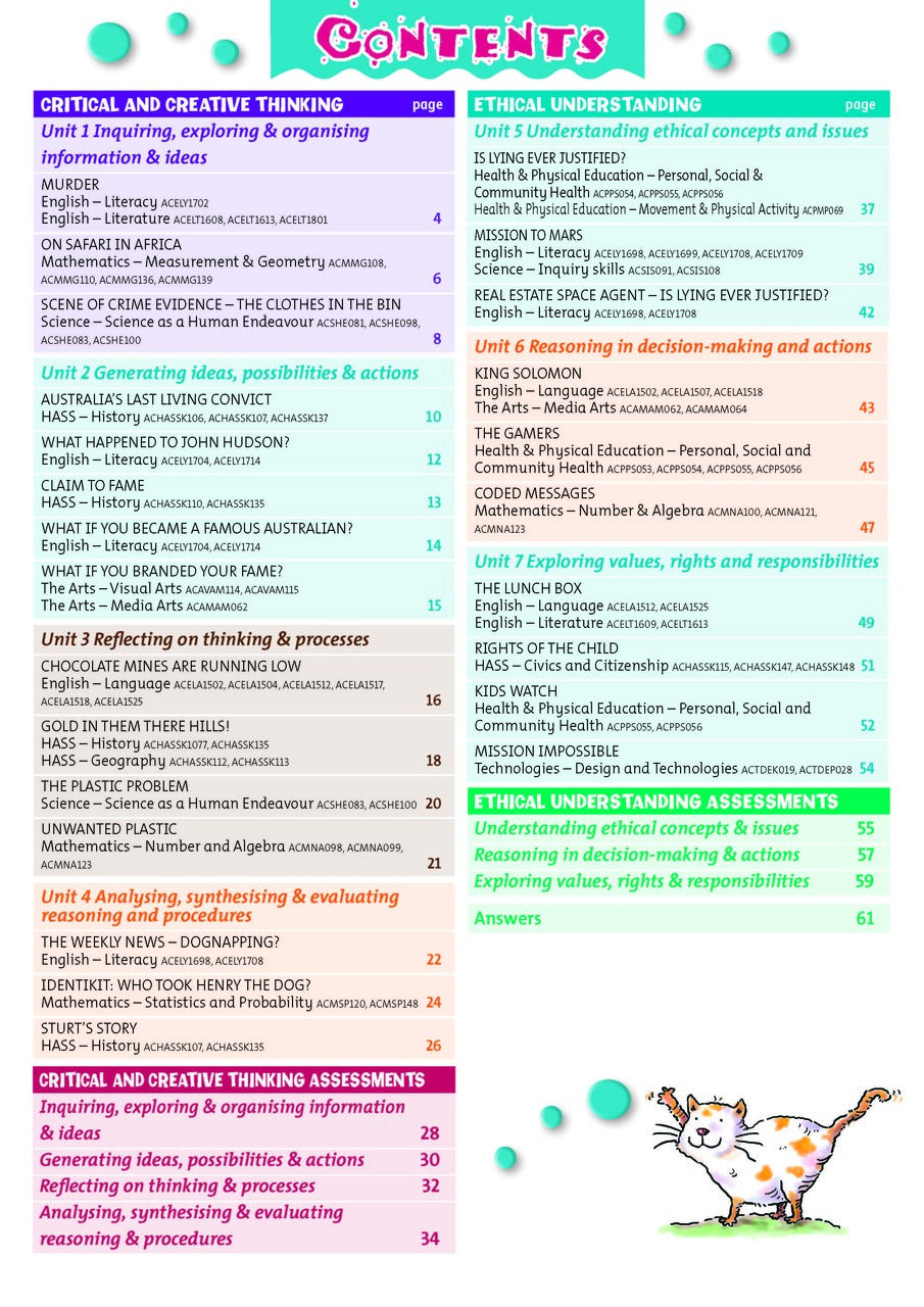 Targeting General Capabilities - Critical & Creative Thinking / Ethical Understanding: Years 5 - 6