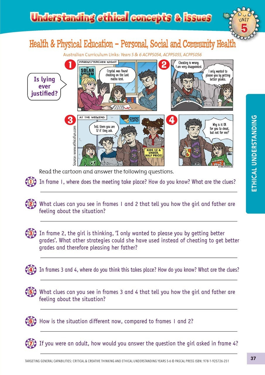 Targeting General Capabilities - Critical & Creative Thinking / Ethical Understanding: Years 5 - 6