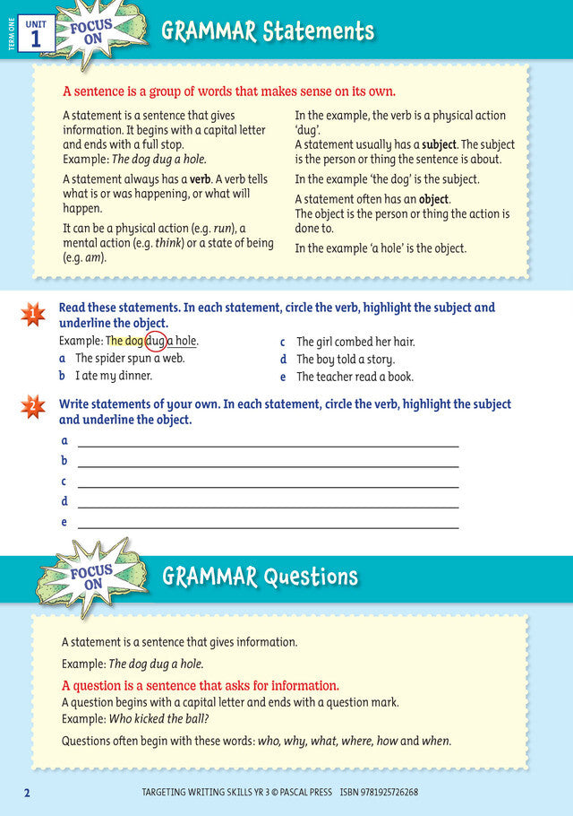 Targeting Writing Skills: Year 3