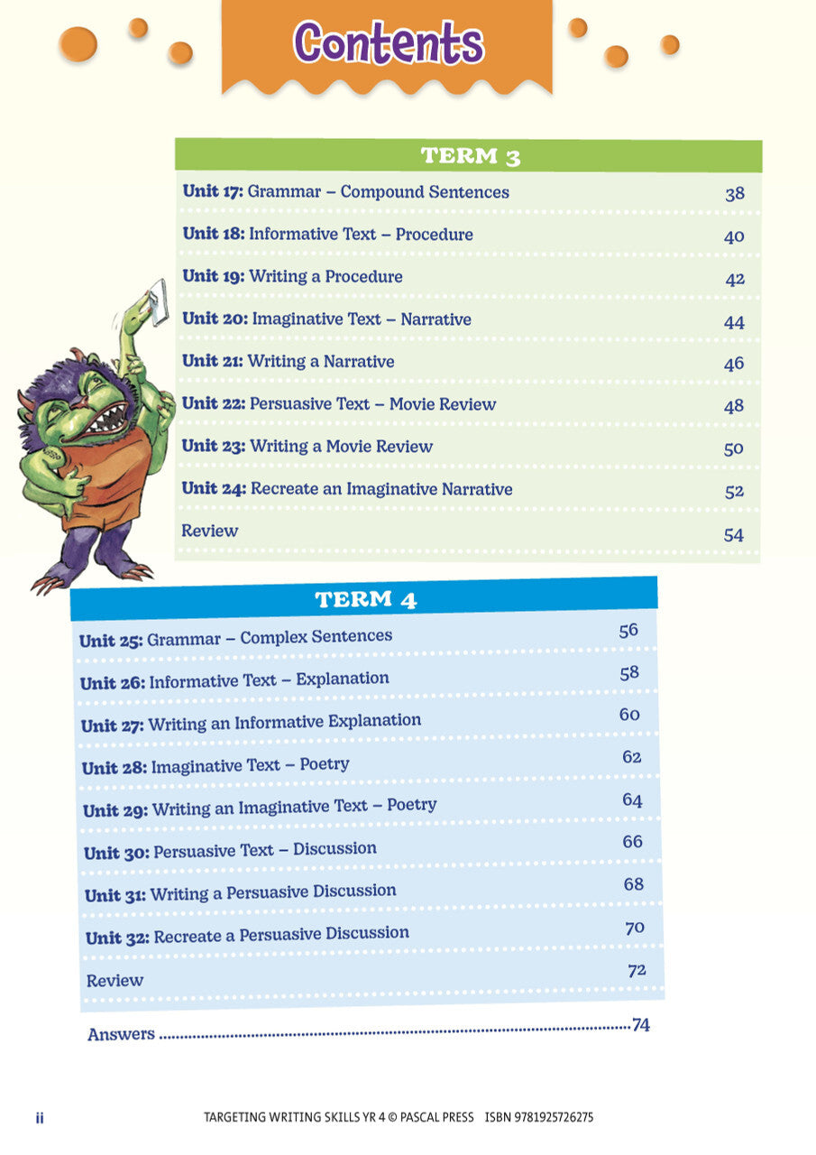 Targeting Writing Skills: Year 4