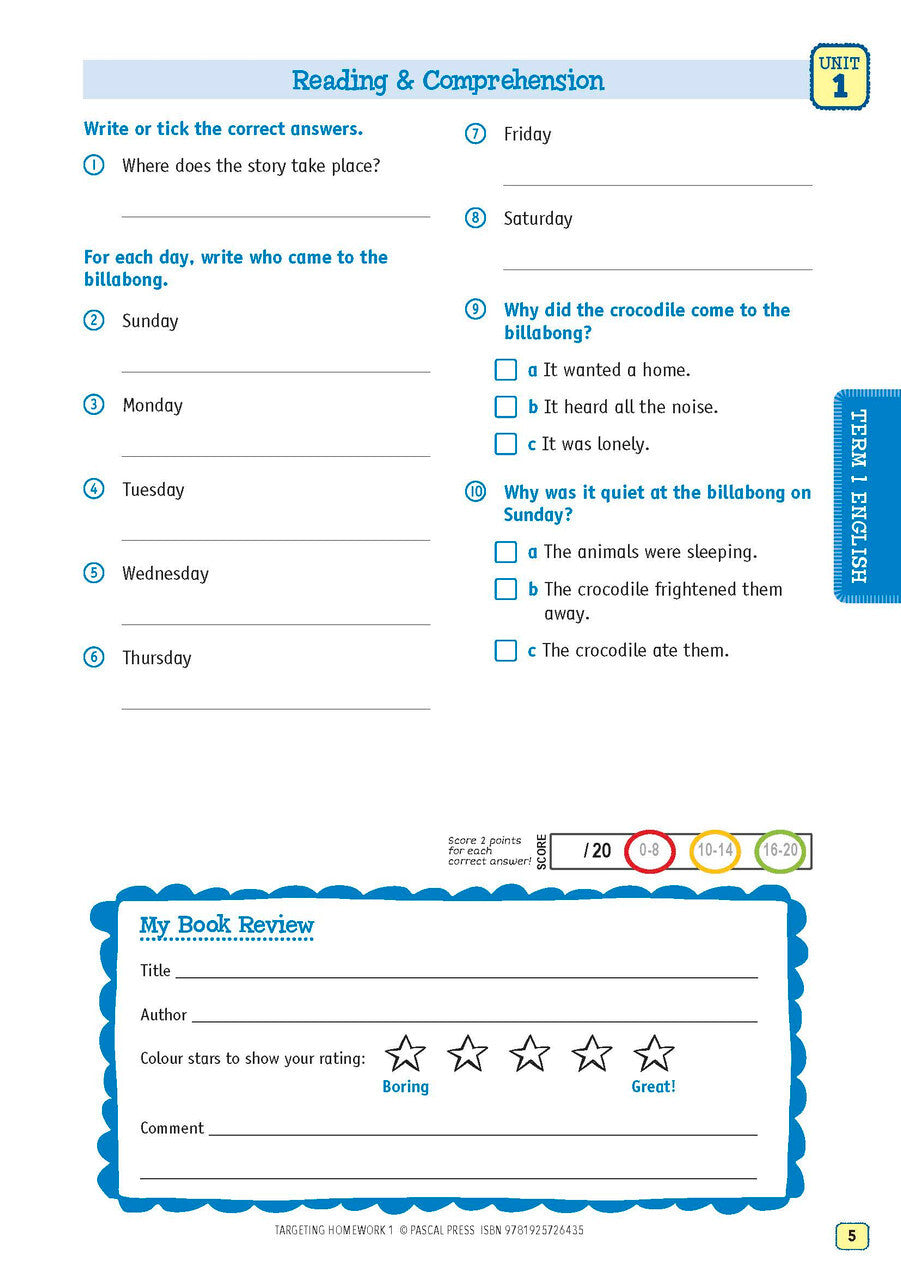 Targeting Homework Activity Book Year 1 New Edition