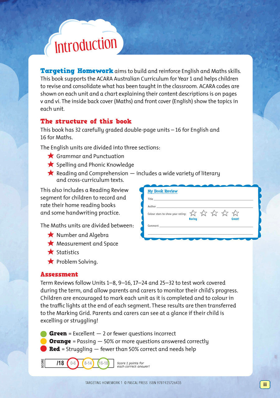 Targeting Homework Activity Book Year 1 New Edition