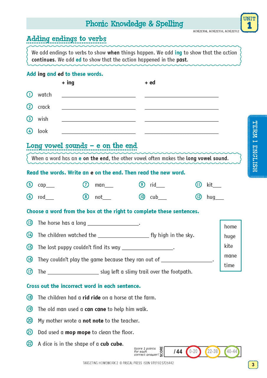 Targeting Homework Activity Book Year 2 New Edition