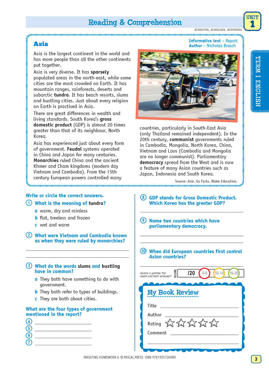 Targeting Homework Activity Book Year 3 New Edition