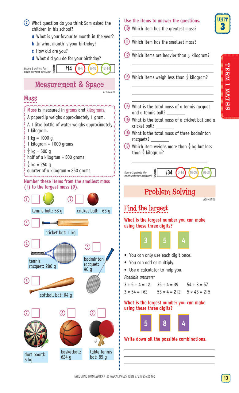 Targeting Homework Activity Book Year 4 New Edition