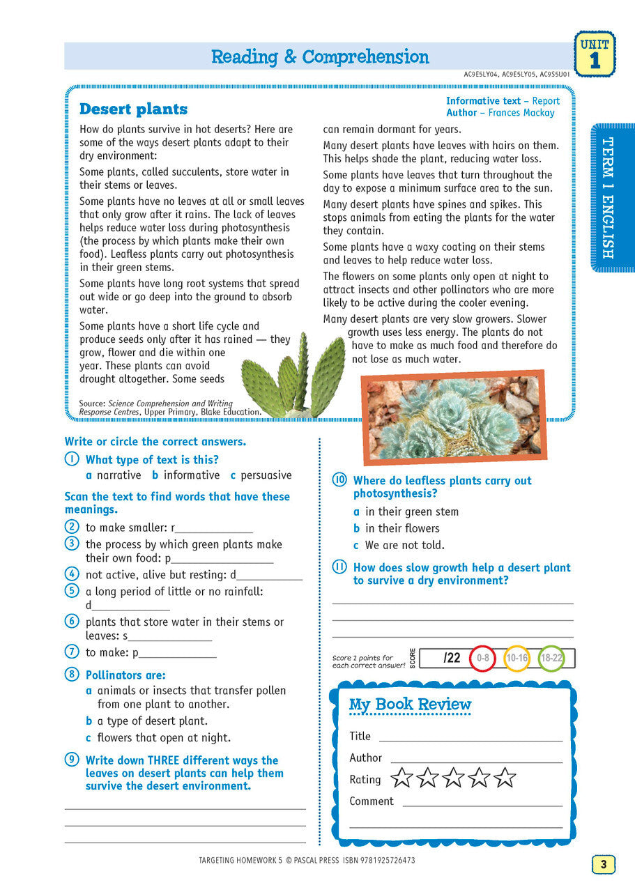 Targeting Homework Activity Book Year 5 New Edition
