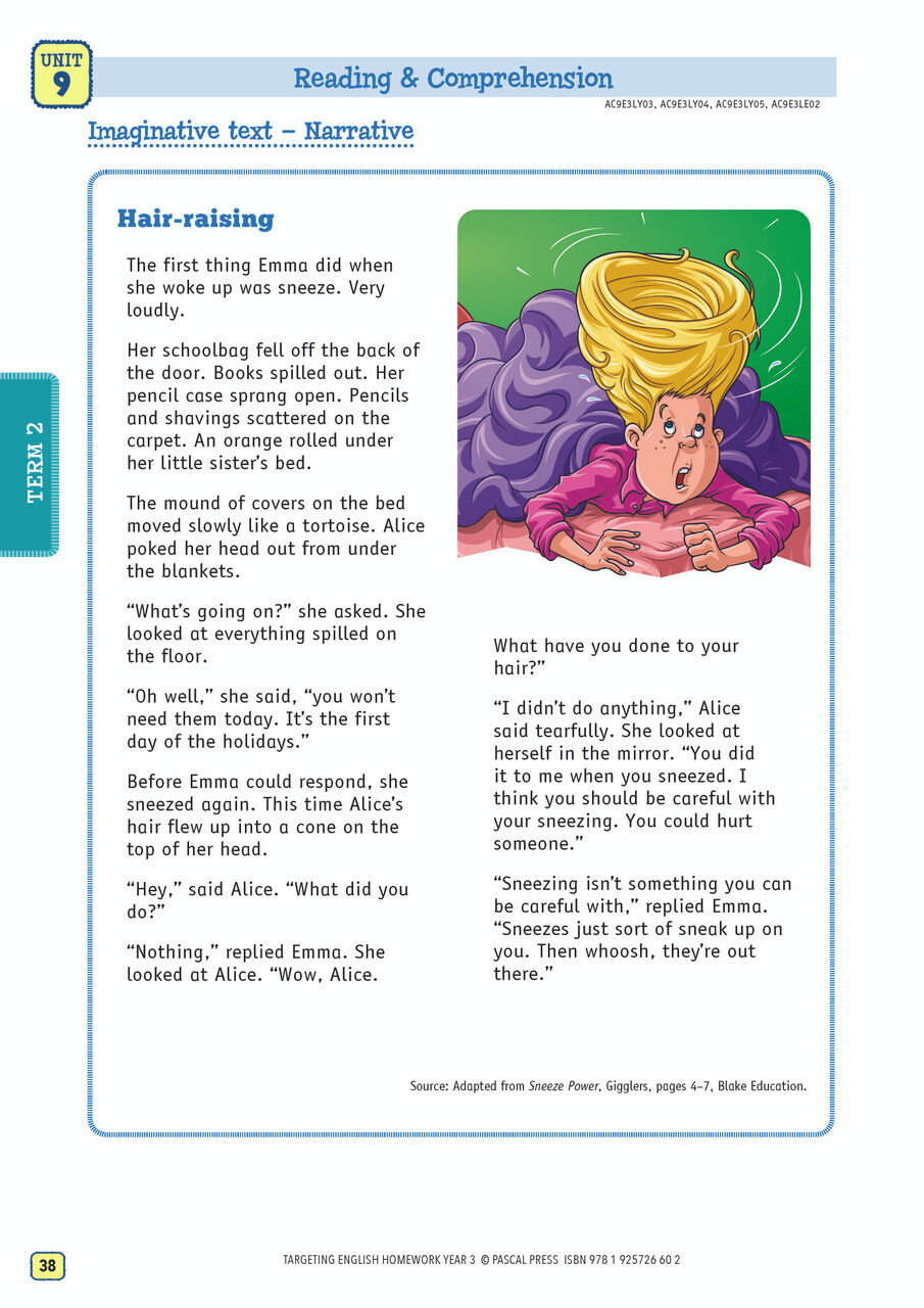 Targeting English Homework Year 3
