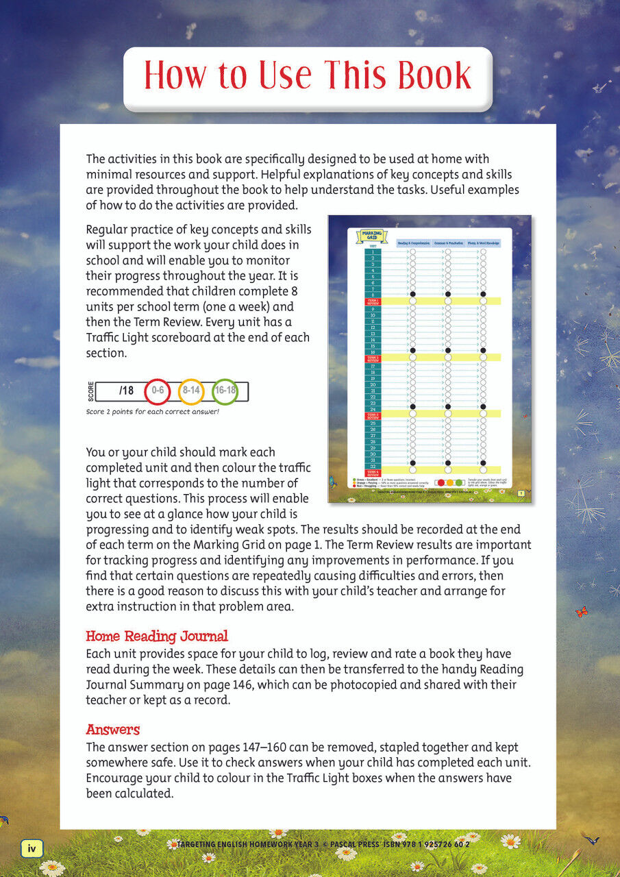Targeting English Homework Year 3