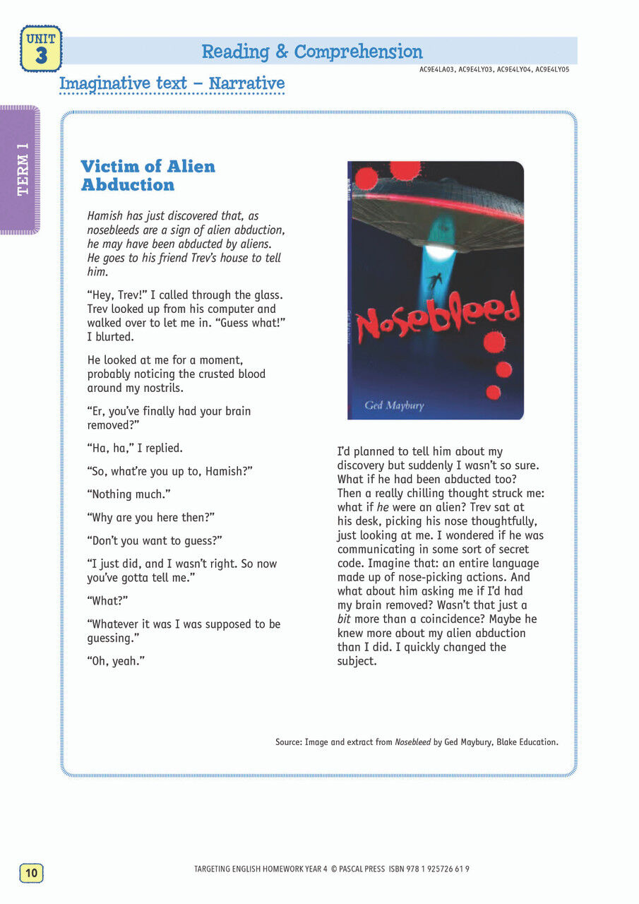 Targeting English Homework Year 4