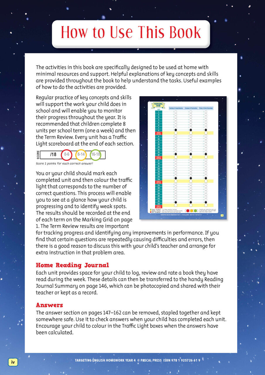 Targeting English Homework Year 4