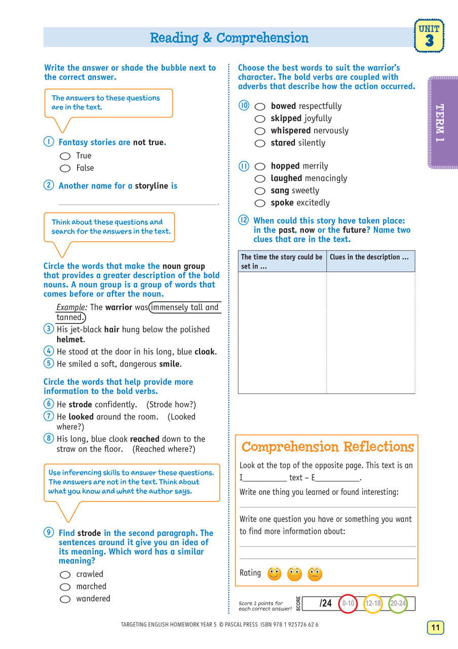 Targeting English Homework Year 5
