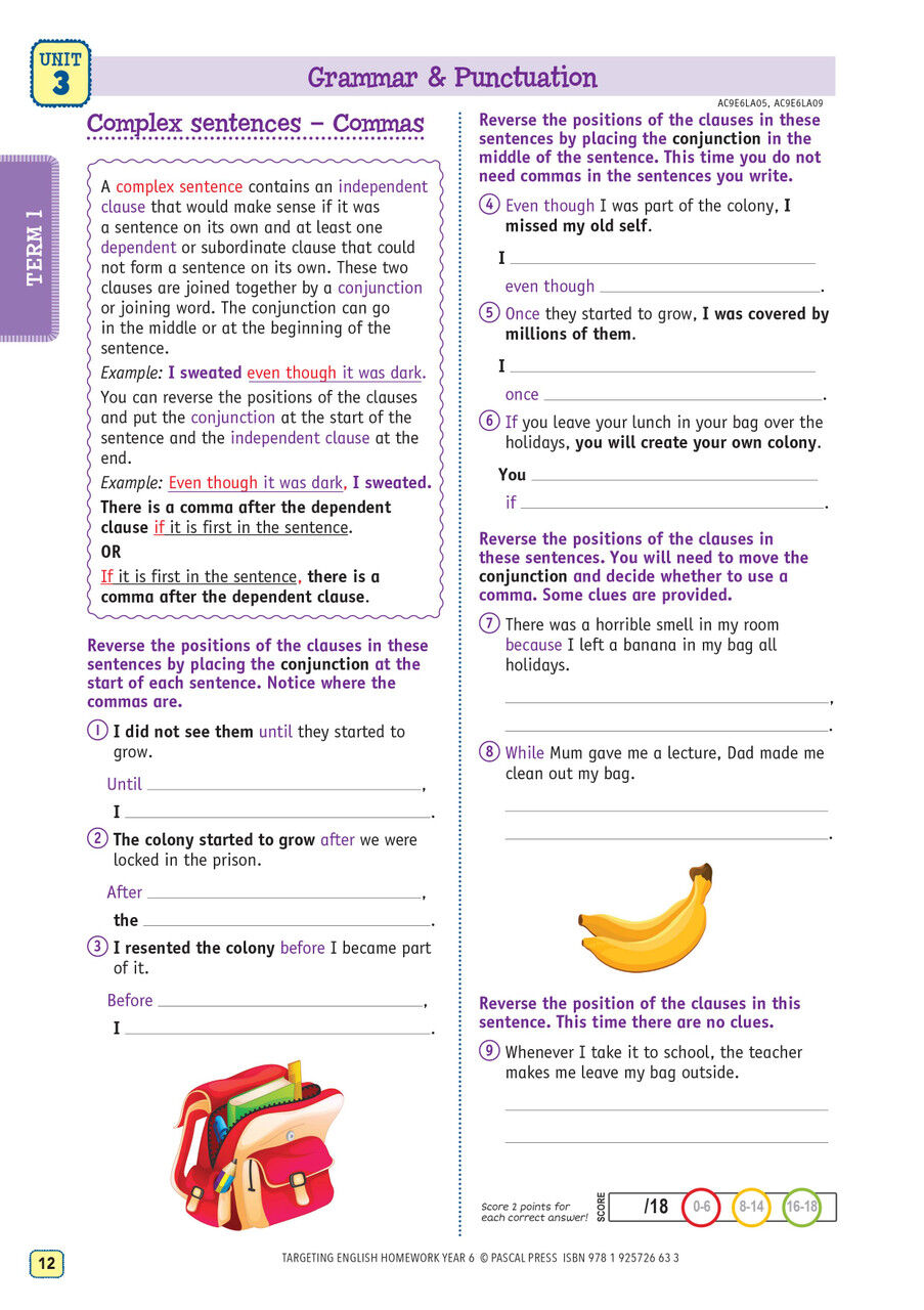 Targeting English Homework Year 6