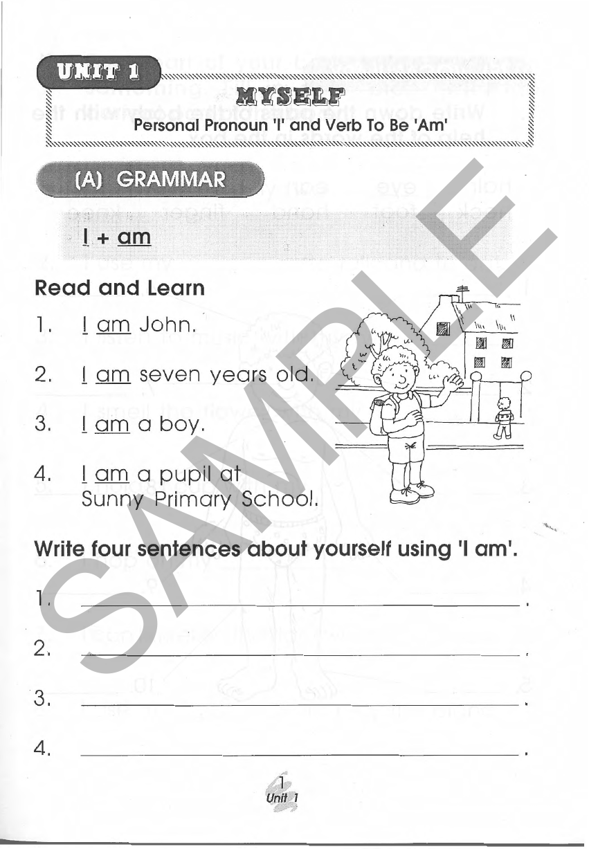 Learning English Workbook 1 sample page