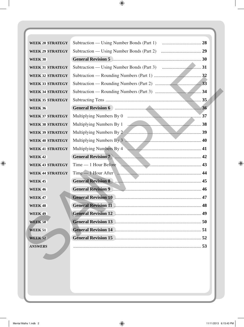 Mental Maths - Book 1 sample page