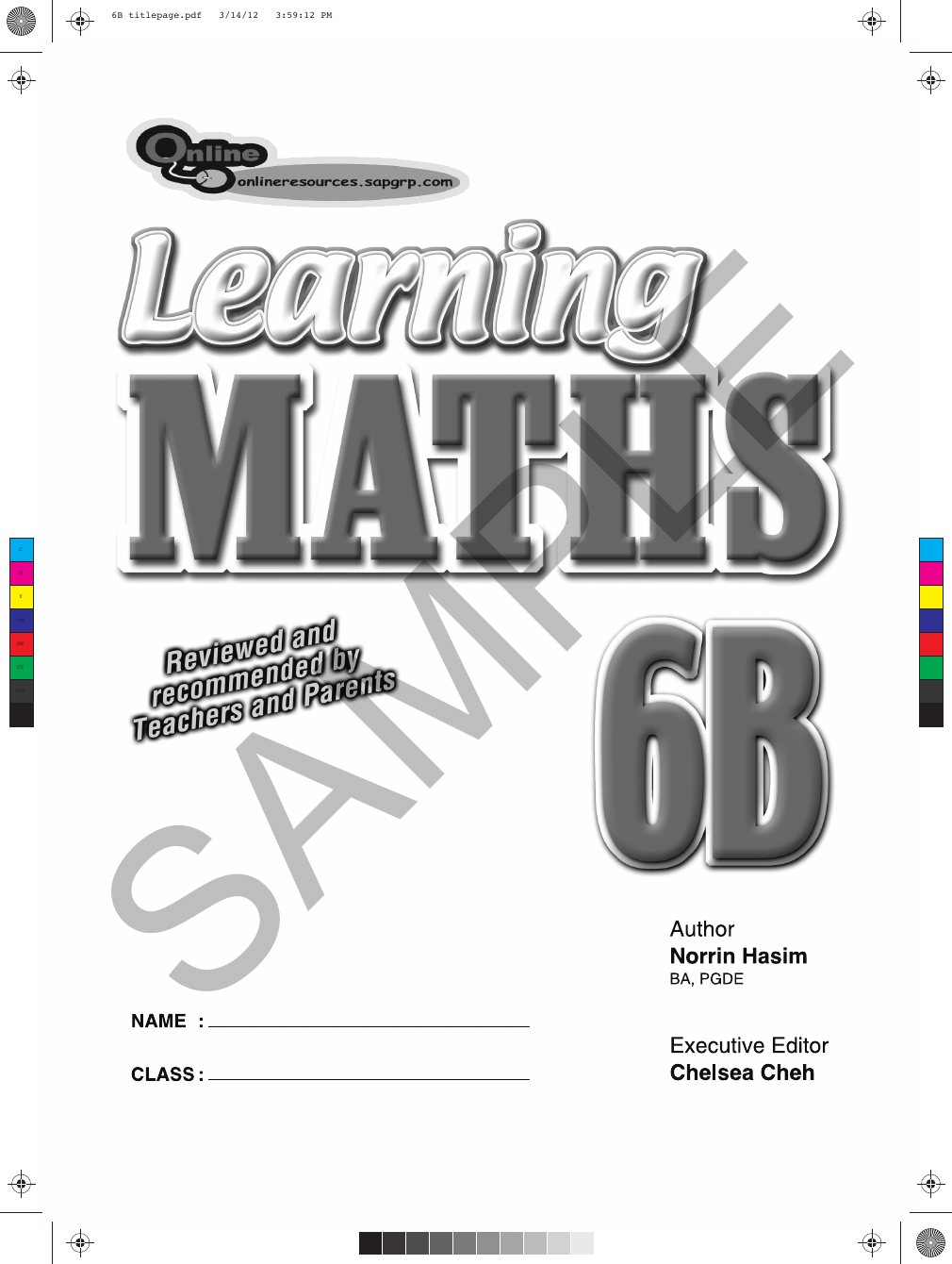 Learning Maths 6B sample page