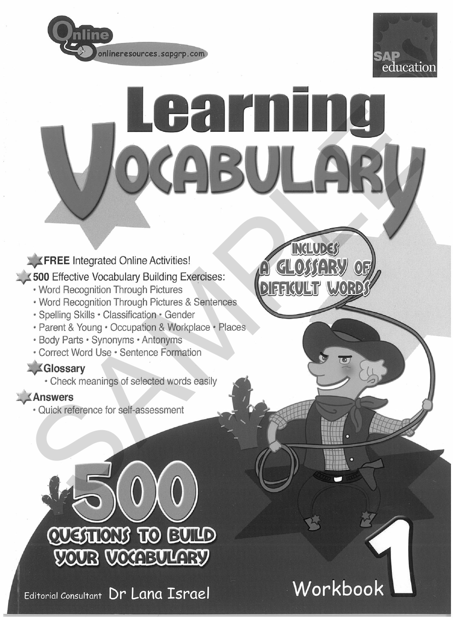 Learning Vocabulary Workbook 1 sample page