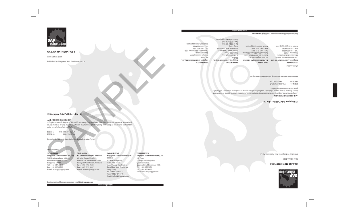 Continual Assessment & Semestral Assessment Mathematics 6 sample page
