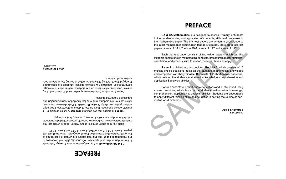 Continual Assessment & Semestral Assessment Mathematics 6 sample page