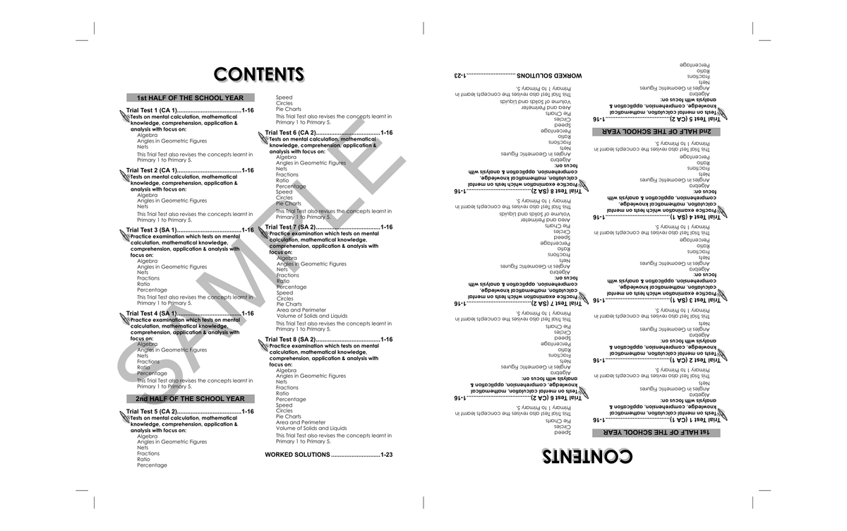 Continual Assessment & Semestral Assessment Mathematics 6 sample page