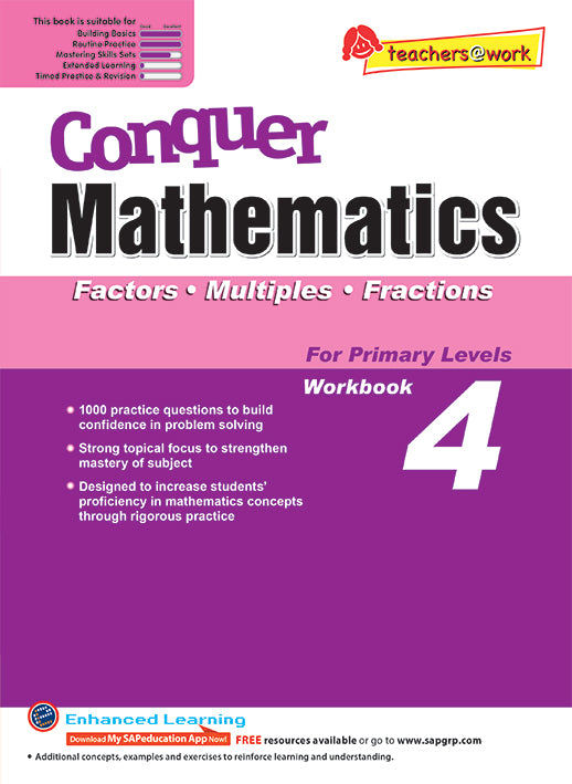 Conquer Mathematics Book 4: Factors, Multiples, Fractions