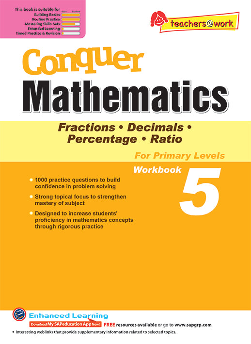 Conquer Mathematics Book 5: Fractions, Decimals, Percentage, Ratio