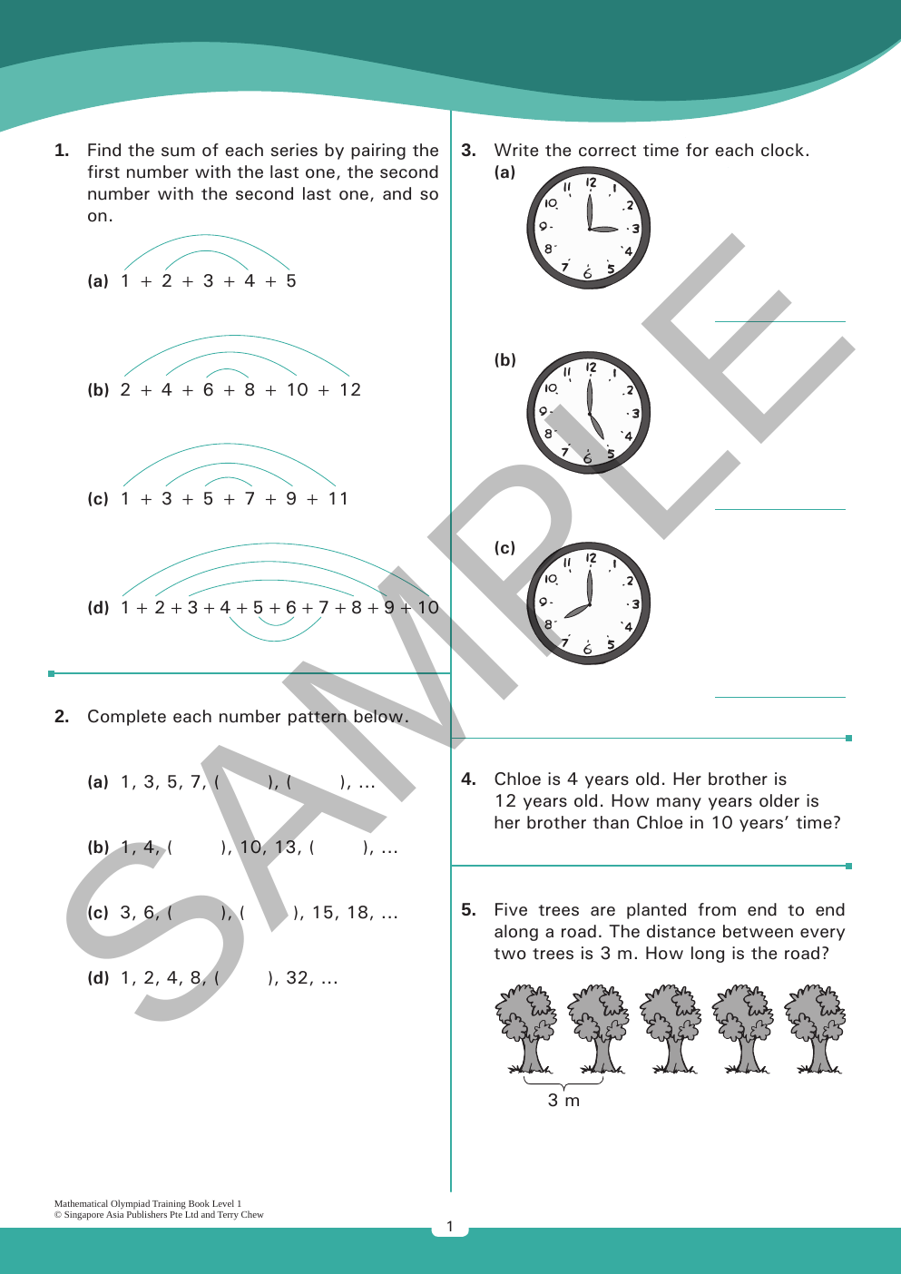 Mathematical Olympiad Training Book - Level 1 (ages 7–8) sample page