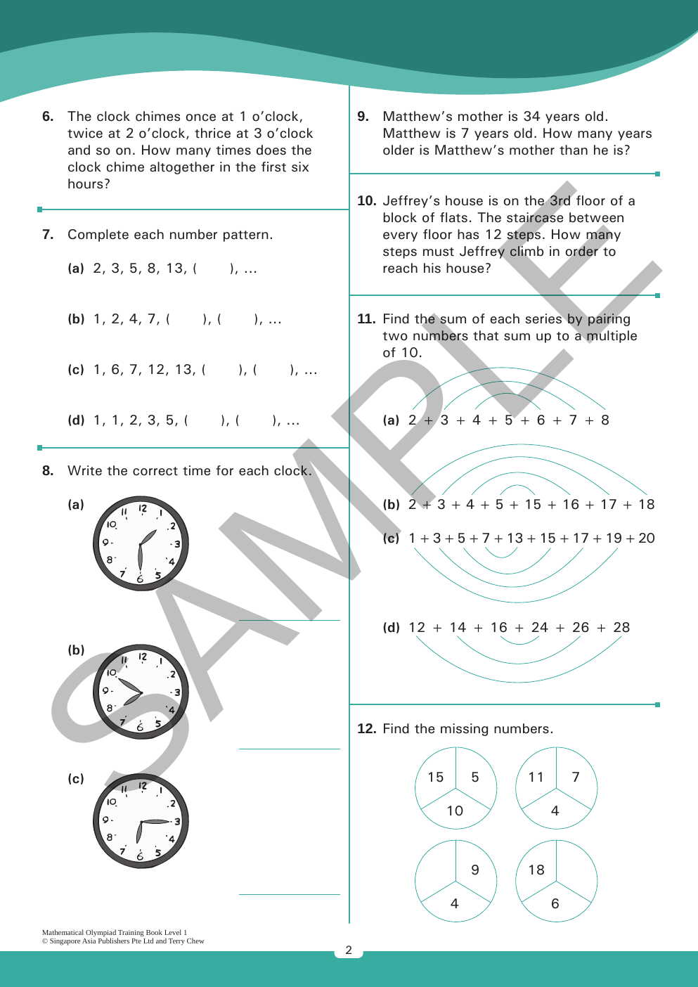 Mathematical Olympiad Training Book - Level 1 (ages 7–8) sample page