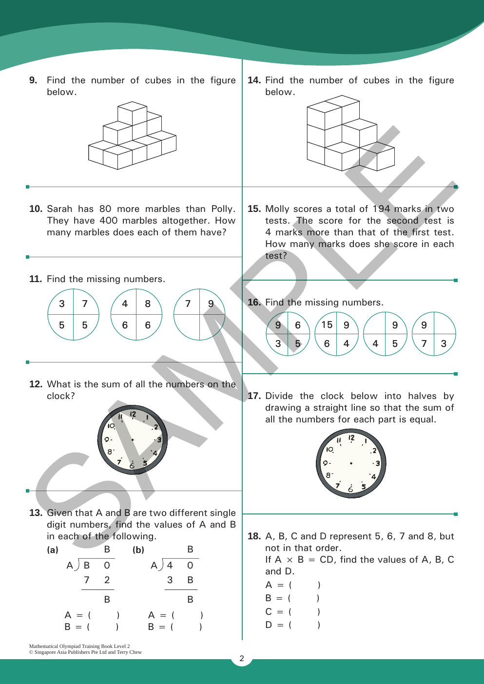 Mathematical Olympiad Training Book - Level 2 (ages 8–9) sample page
