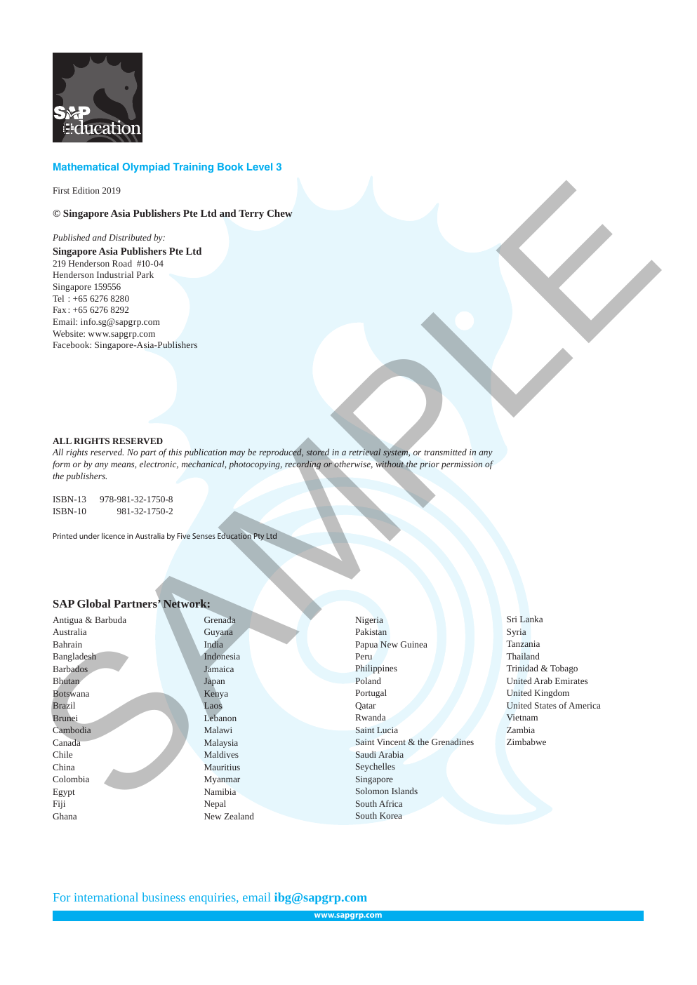 Mathematical Olympiad Training Book - Level 3 (ages 9–10) sample page