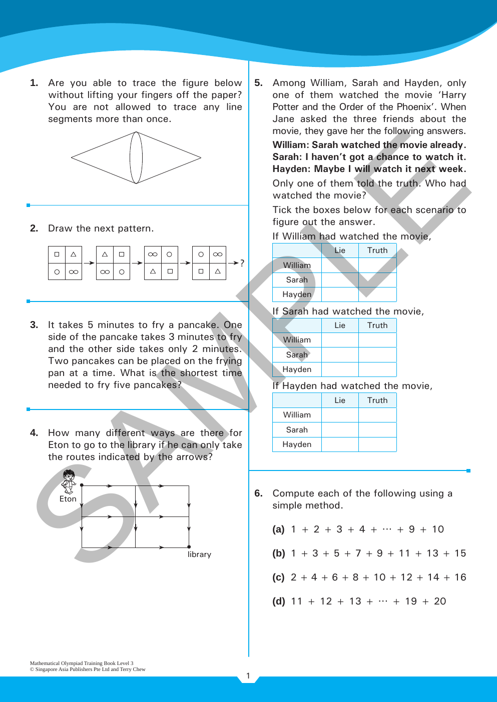 Mathematical Olympiad Training Book - Level 3 (ages 9–10) sample page