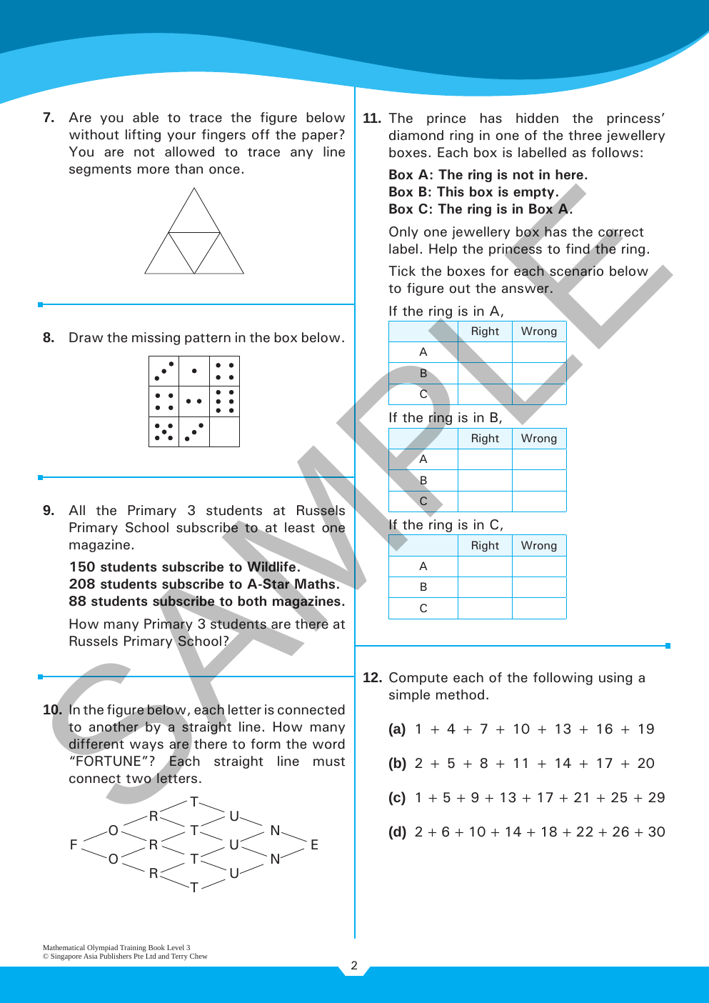 Mathematical Olympiad Training Book - Level 3 (ages 9–10) sample page