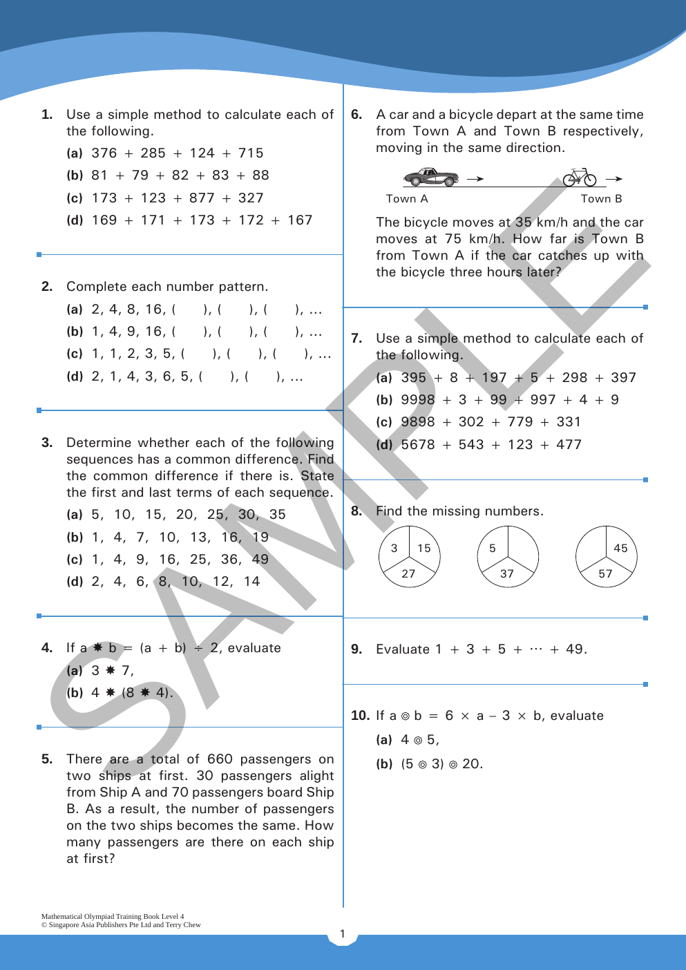Mathematical Olympiad Training Book - Level 4 (ages 10–11) sample page
