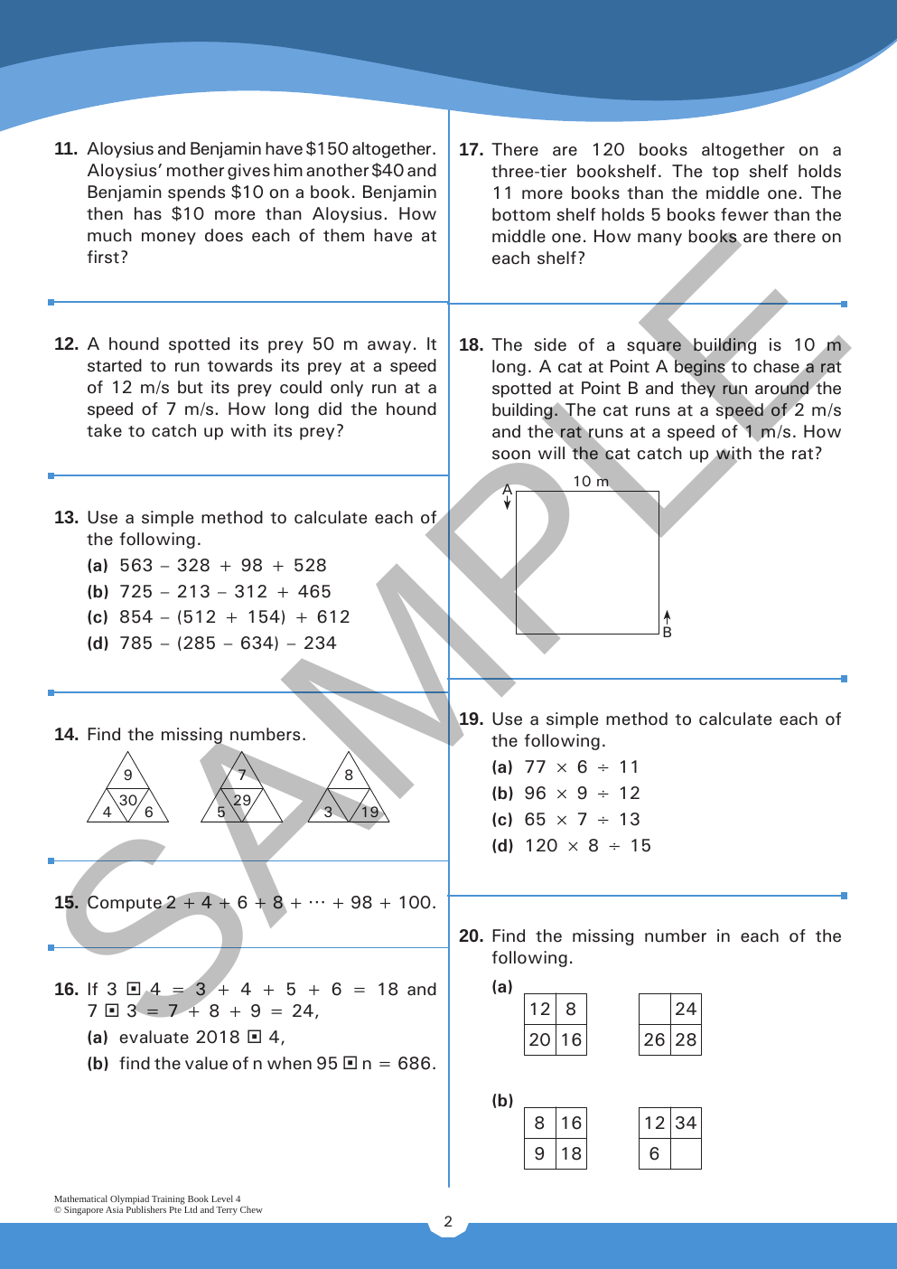 Mathematical Olympiad Training Book - Level 4 (ages 10–11) sample page
