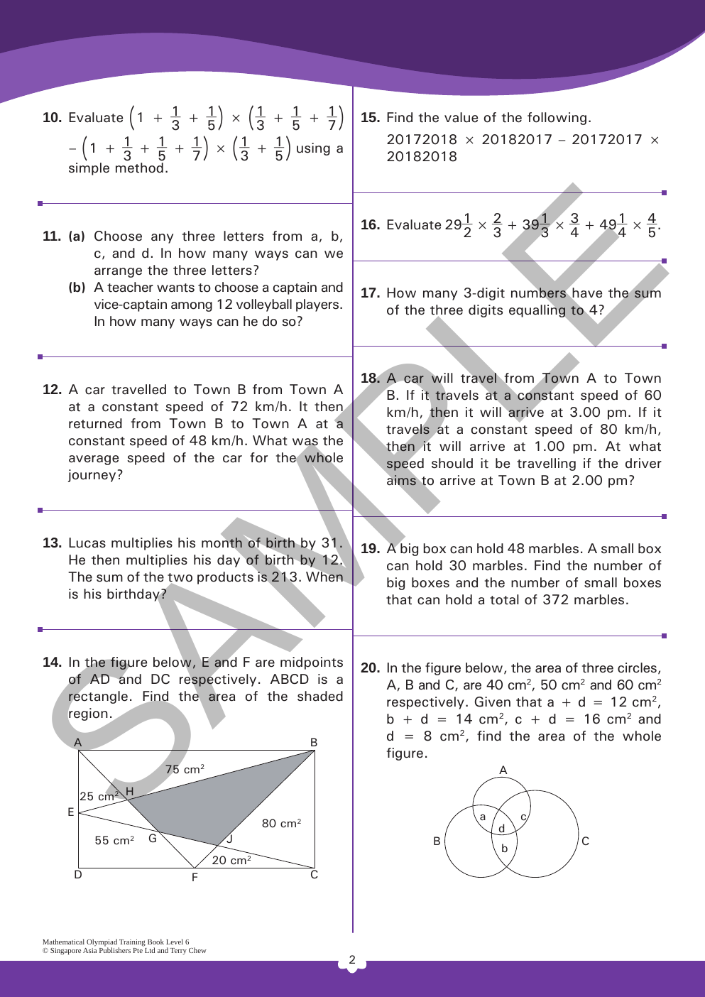 Mathematical Olympiad Training Book - Level 6 (ages 12–13) sample page