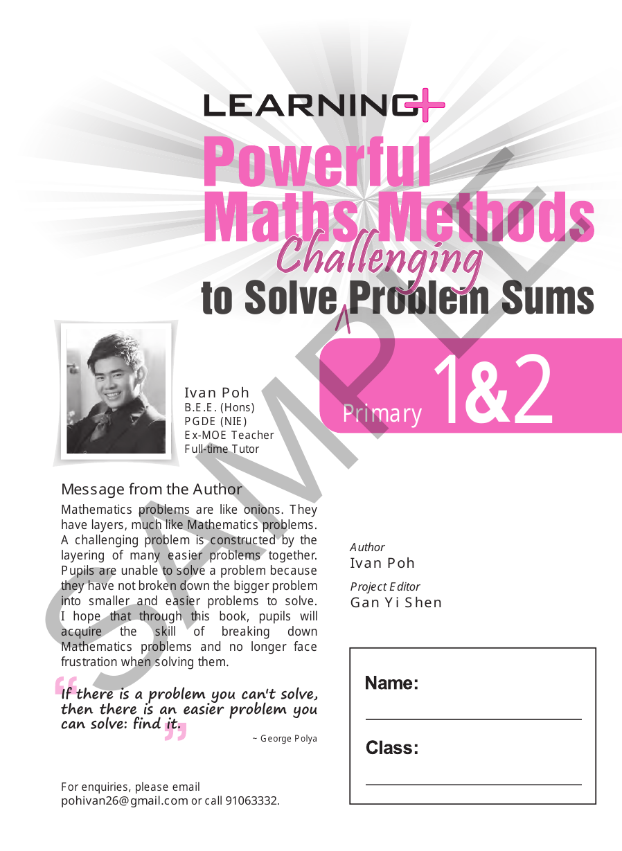 Learning+ Powerful Maths Methods to Solve Challenging Problems Sums Primary 1&2 sample page