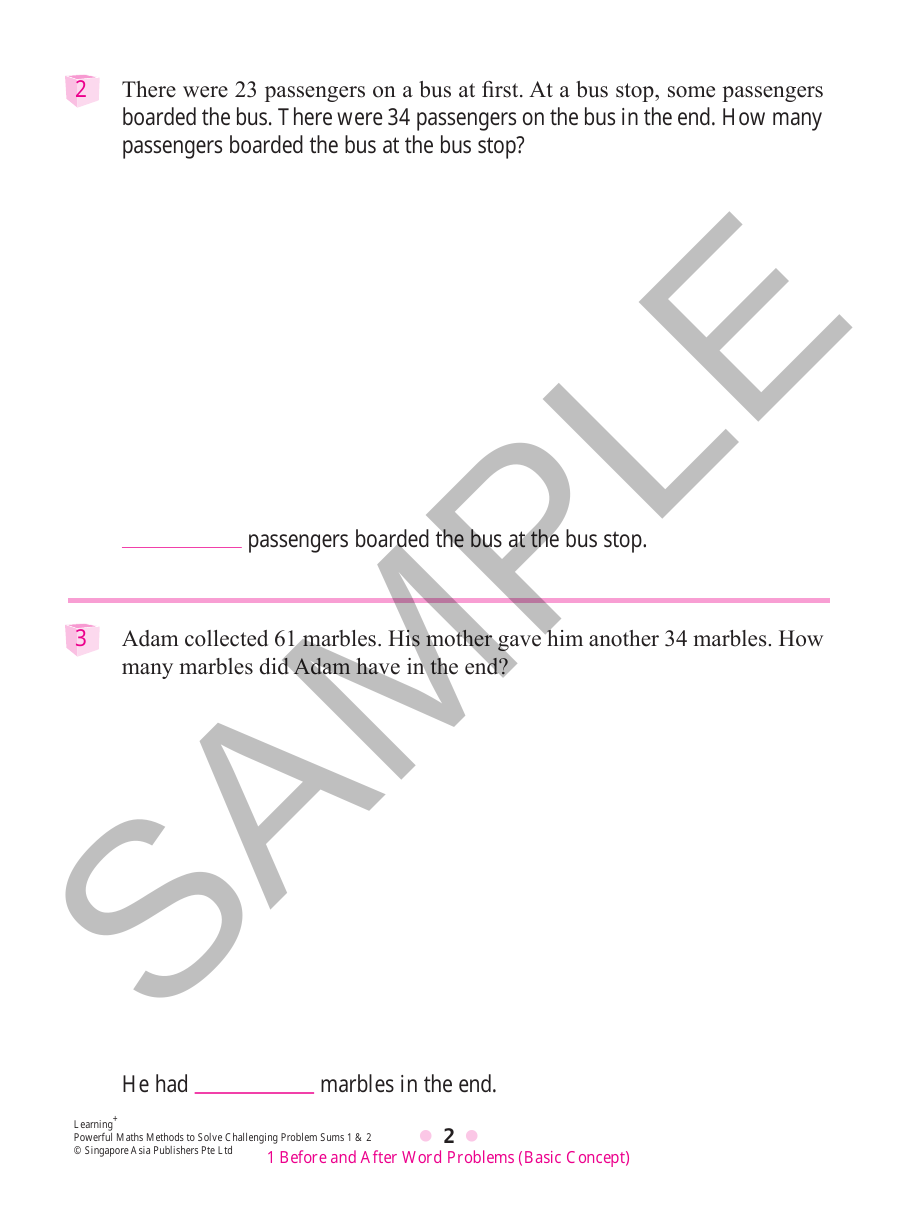 Learning+ Powerful Maths Methods to Solve Challenging Problems Sums Primary 1&2 sample page