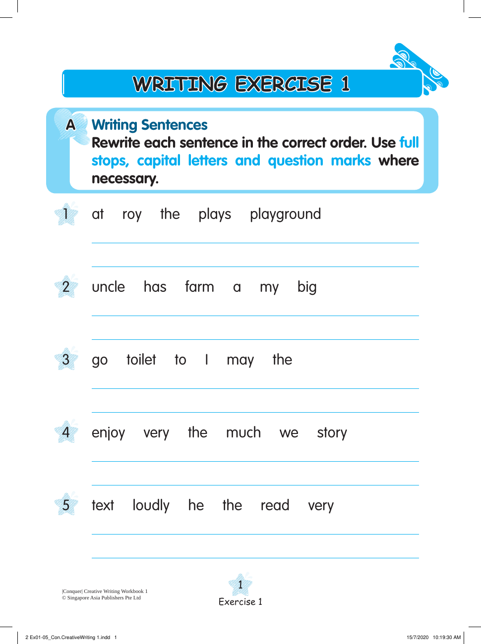 Conquer English Creative Writing Primary 1 sample page